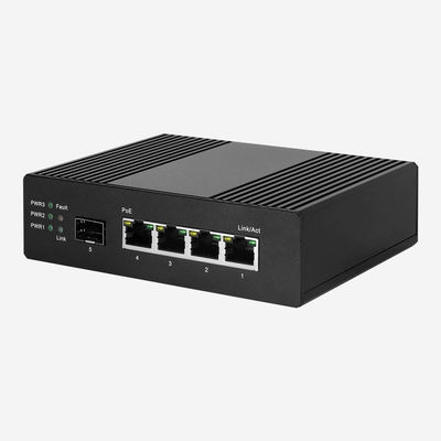 Din Rail 100mbps Poe Switch With 1 SFP Fiber Port And 4 100M PoE Ports