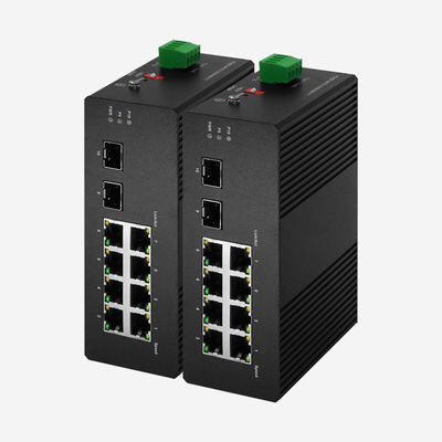 기가비트 8 RJ45 PoE 포트 및 2 SFP DC 전원 공급 및 -40 °C ~ 85 °C 산업 스마트 스위치