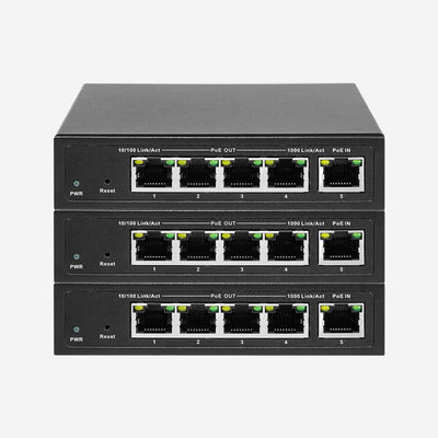 포트 트렁킹, 5 × 10/100/1000Mbps RJ45 포트 60W PoE 출력 전력으로 관리되지 않은 PoE 스위치